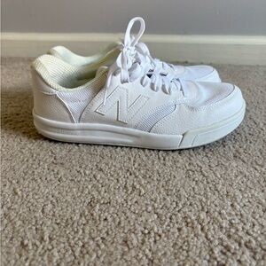 New Balance White Low-Top Lace-Up Sneaker